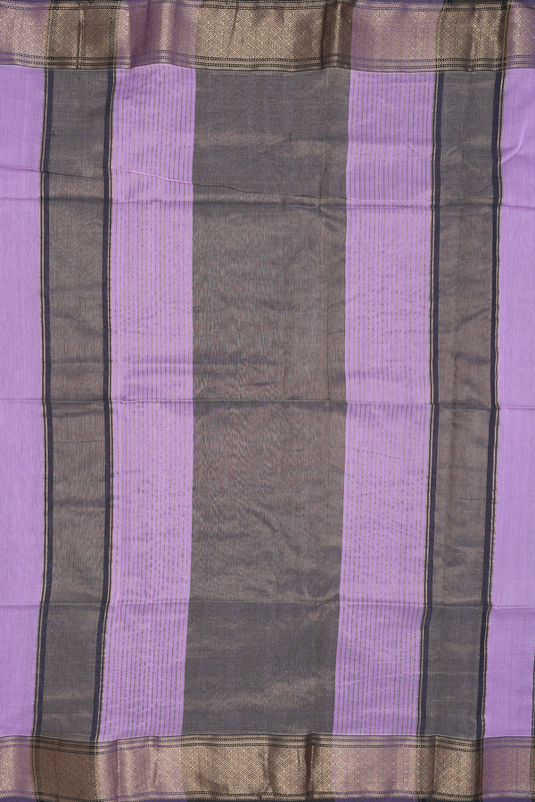 Maheswari Silk Cotton Saree Lavender With Contrast Border