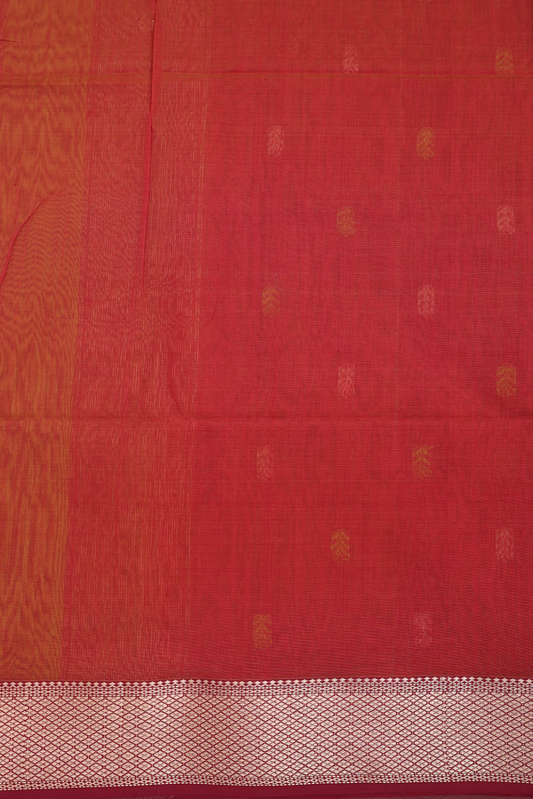 Maheswari Silk Cotton Saree Olive Yellow With Allover Buttas