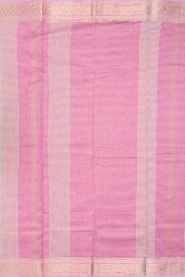 Maheswari Silk Cotton Saree Pastel Brown With Stripes Design