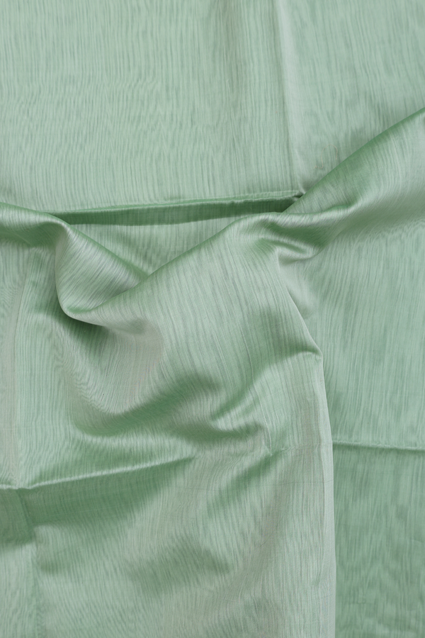 Maheswari Silk Cotton Saree In Pastel Green With Zari Border