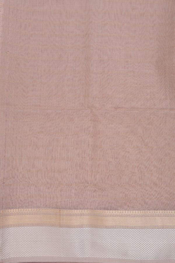 Maheswari Silk Cotton Saree Pastel Orange With Checks Design