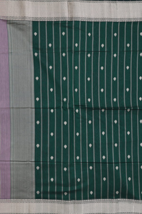 Maheswari Silk Cotton Saree Rose Brown With Threadwork Buttas