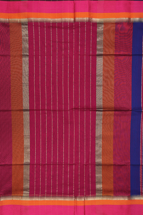 Maheswari Silk Cotton Saree Royal Blue With Threadwork Border