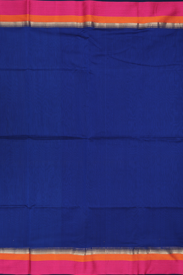Maheswari Silk Cotton Saree Royal Blue With Threadwork Border