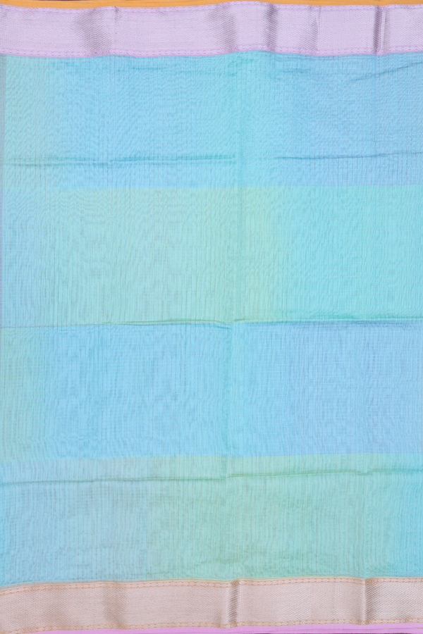 Maheswari Silk Cotton Saree Green And Blue With Checks Design