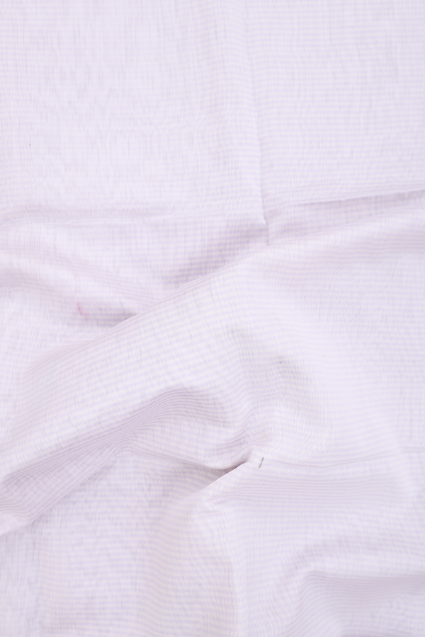 Maheswari Silk Cotton Saree White And Lavender With Stripes