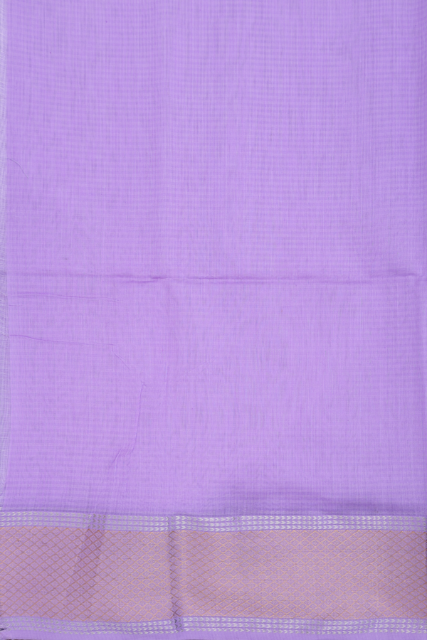 Maheswari Silk Cotton Saree White And Lavender With Stripes