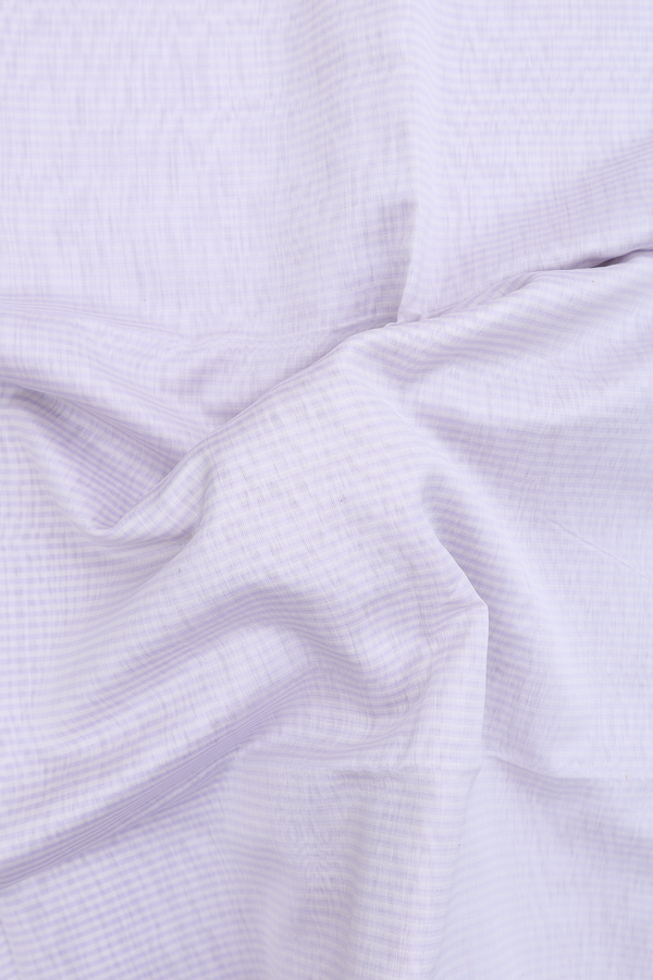 Maheswari Silk Cotton Saree White And Lavender With Stripes