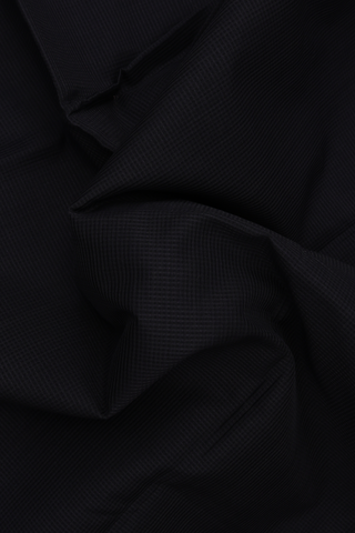Maheswari Silk Cotton Saree In Black With Self Checks Design