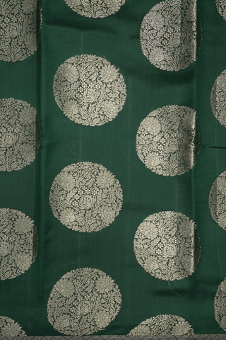 Mandala Design Forest Green Tussar Silk Saree