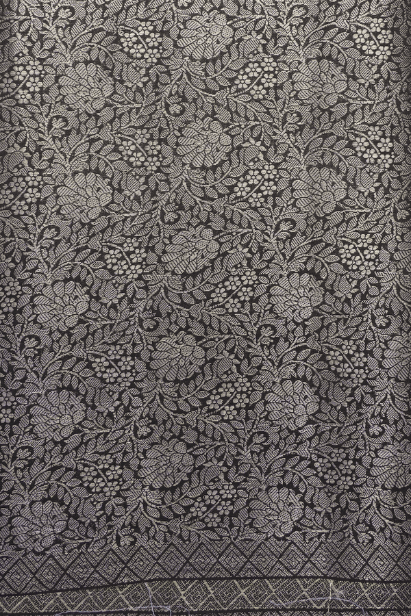 Mandala Design Forest Green Tussar Silk Saree