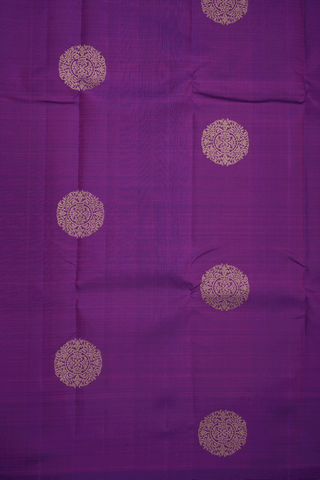 Mandala Zari Design Grape Purple Kanchipuram Silk Saree