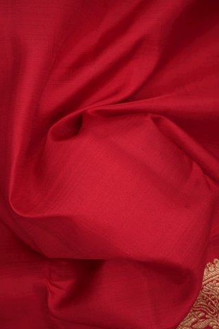 Mandala Zari Design Scarlet Red Kanchipuram Silk Saree