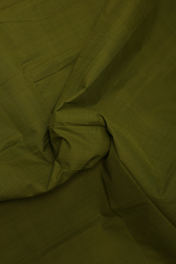 Mangalagiri Cotton Saree In Pear Green With Threadwork Border
