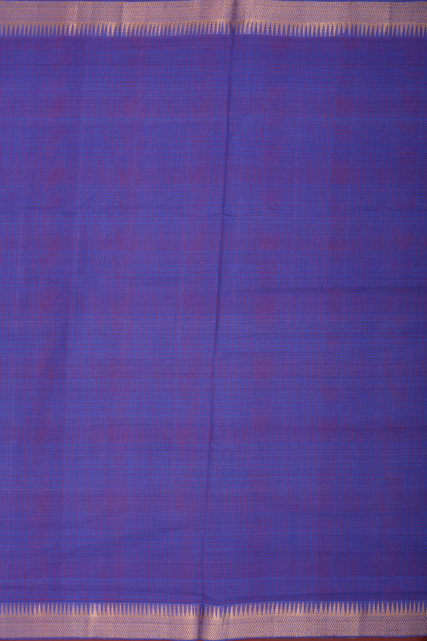 Mangalagiri Cotton Saree In Royal Blue With Checks Design