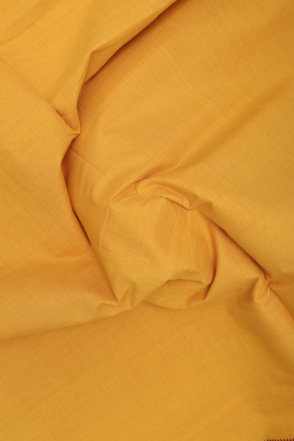 Mangalagiri Cotton Saree In Yellow With Threadwork Border