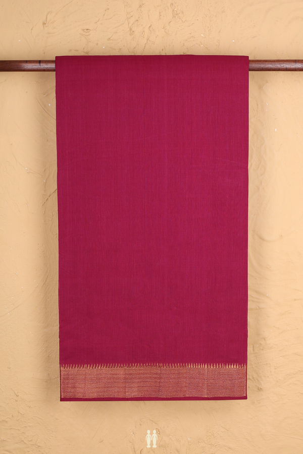 Mangalagiri Cotton Saree Berry Purple With Twill Weave Border
