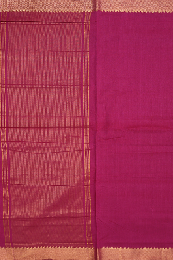 Mangalagiri Cotton Saree Berry Purple With Twill Weave Border