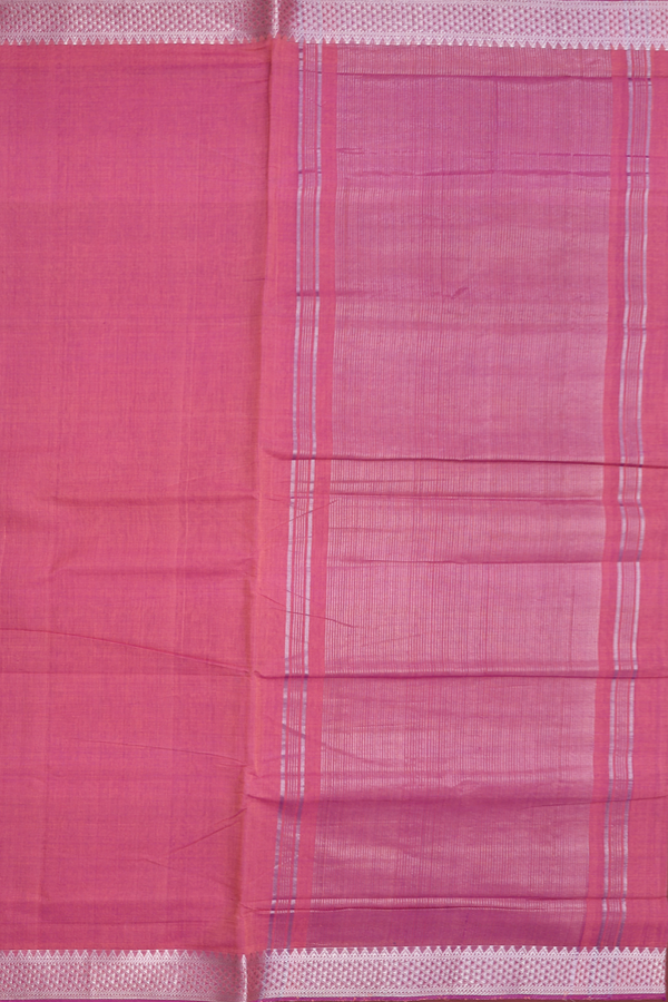 Mangalagiri Cotton Saree Blush Mulberry With Contrast Border