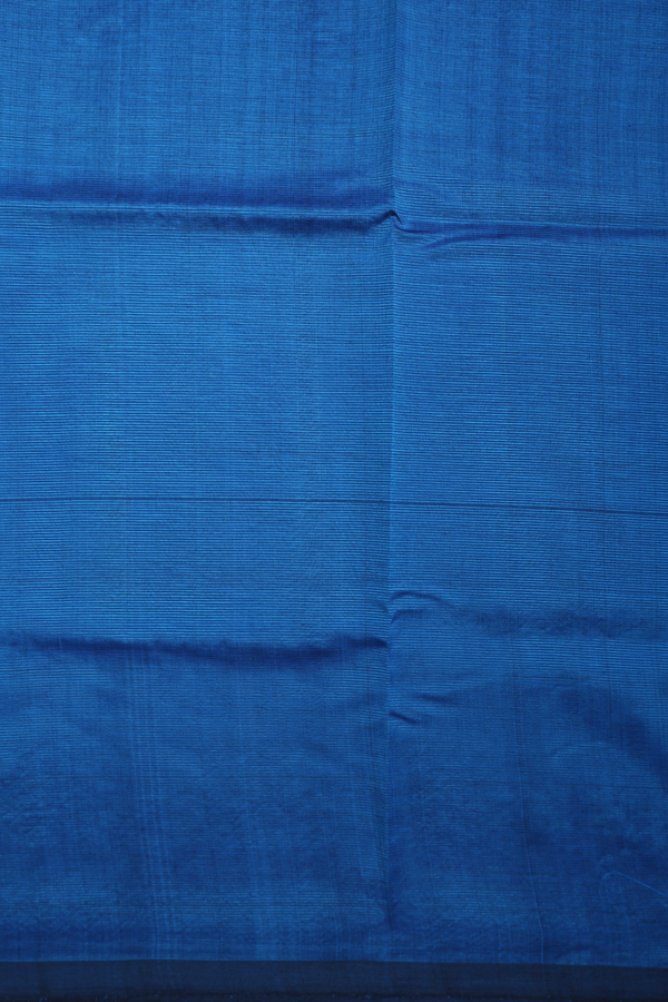 Mangalagiri Cotton Saree Cobalt Blue With Threadwork Design