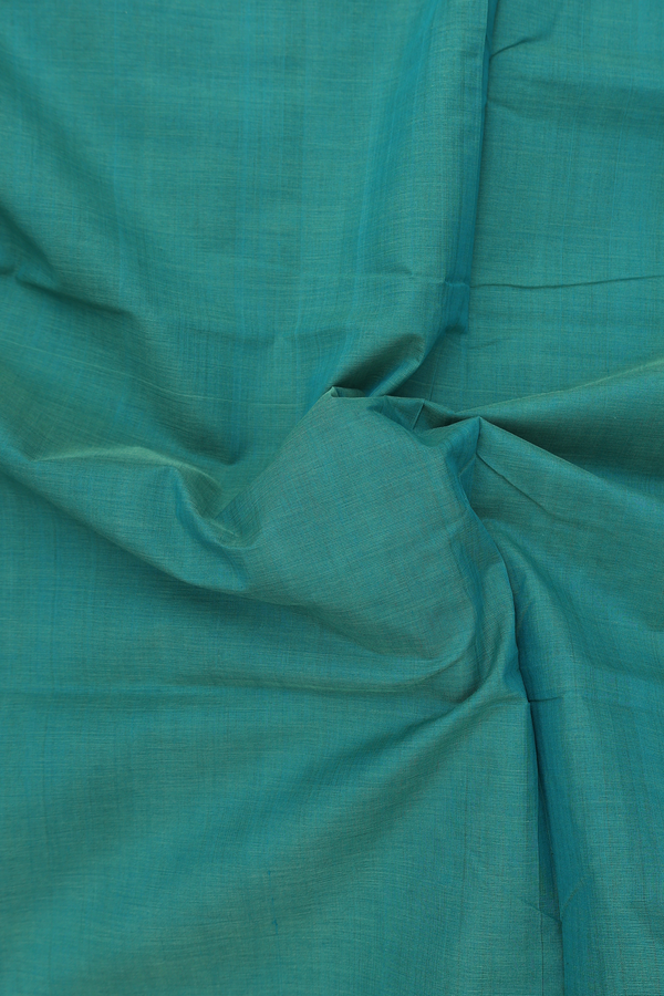 Mangalagiri Cotton Saree Green With Contrast Border