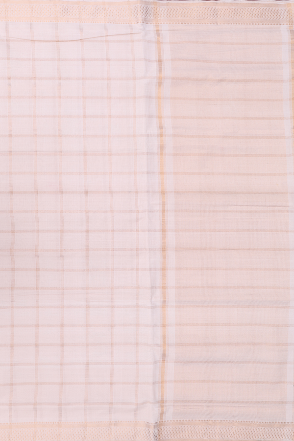 Mangalagiri Cotton Saree In Ivory With Checks Design