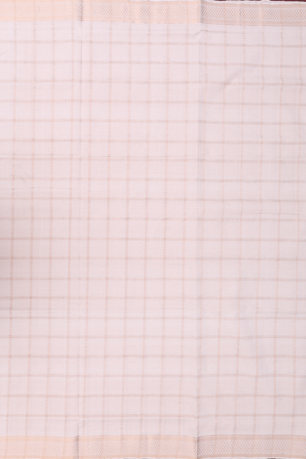 Mangalagiri Cotton Saree In Ivory With Checks Design