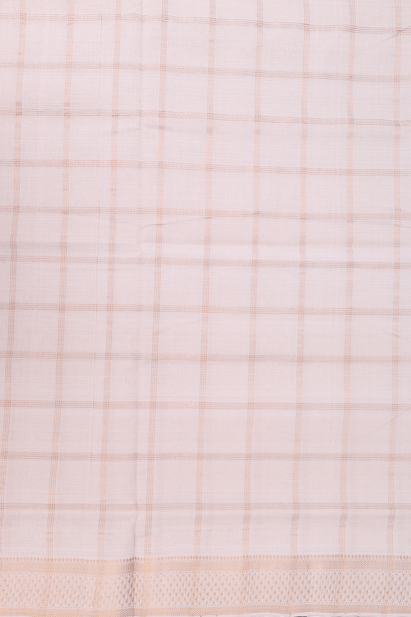 Mangalagiri Cotton Saree In Ivory With Checks Design