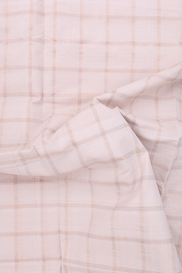 Mangalagiri Cotton Saree In Ivory With Checks Design