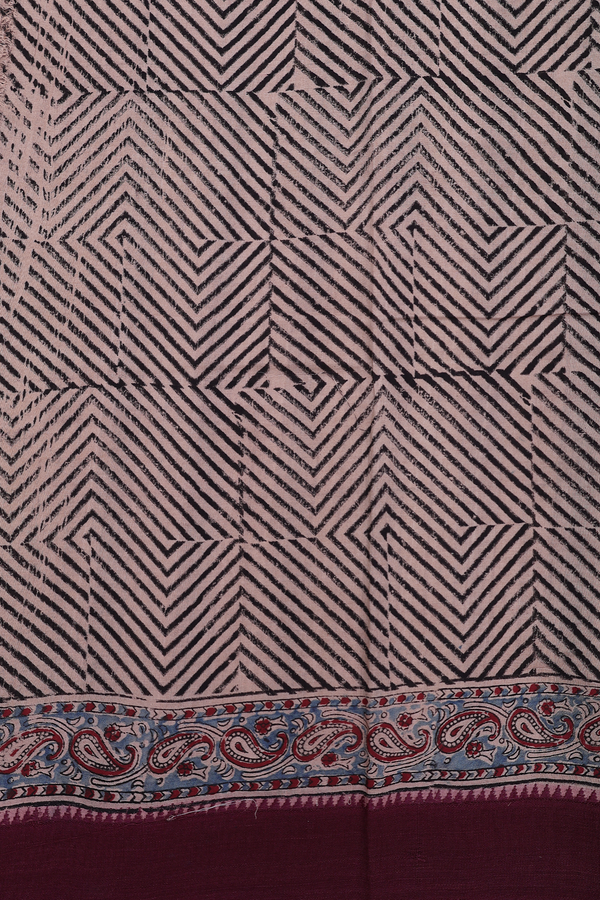 Mangalagiri Cotton Saree In Beige With Printed Design