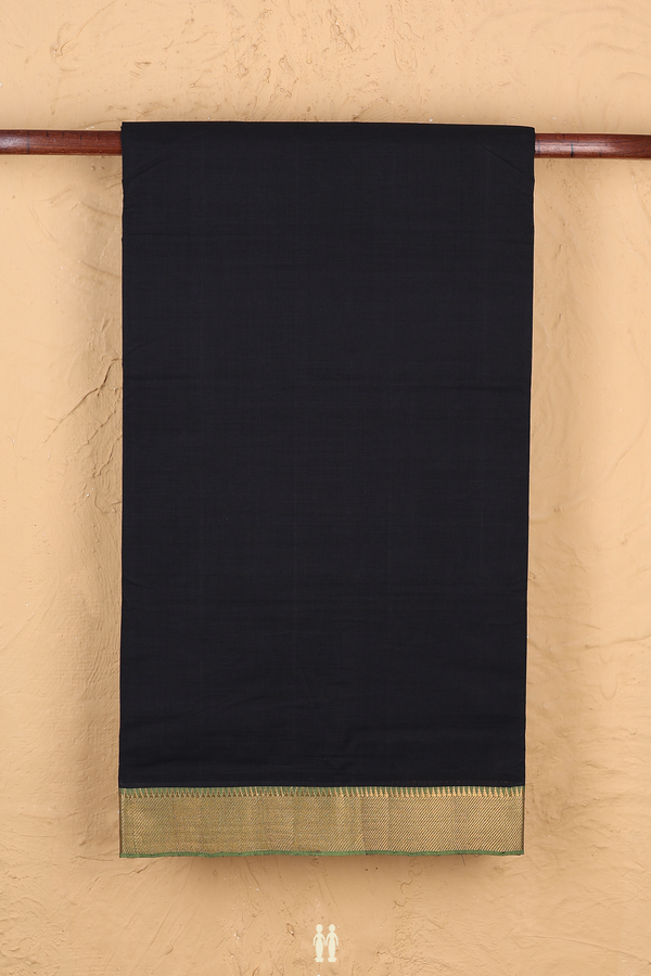 Mangalagiri Cotton Saree In Black With Contrast Border