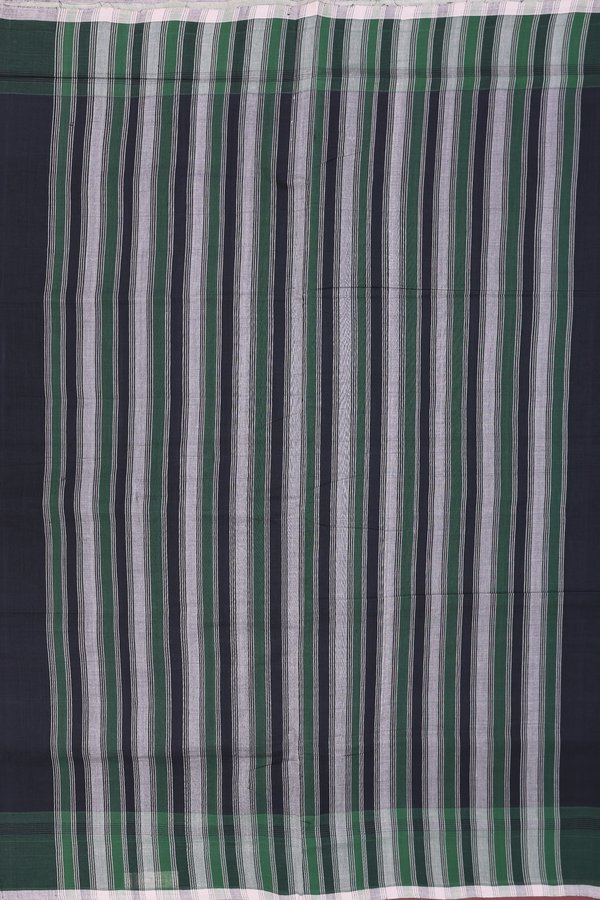 Mangalagiri Cotton Saree In Black With Contrast Border