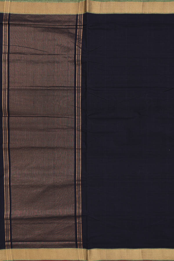 Mangalagiri Cotton Saree In Black With Contrast Border