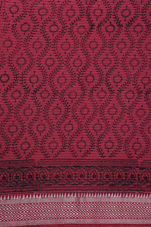 Mangalagiri Cotton Saree In Black With Printed Design