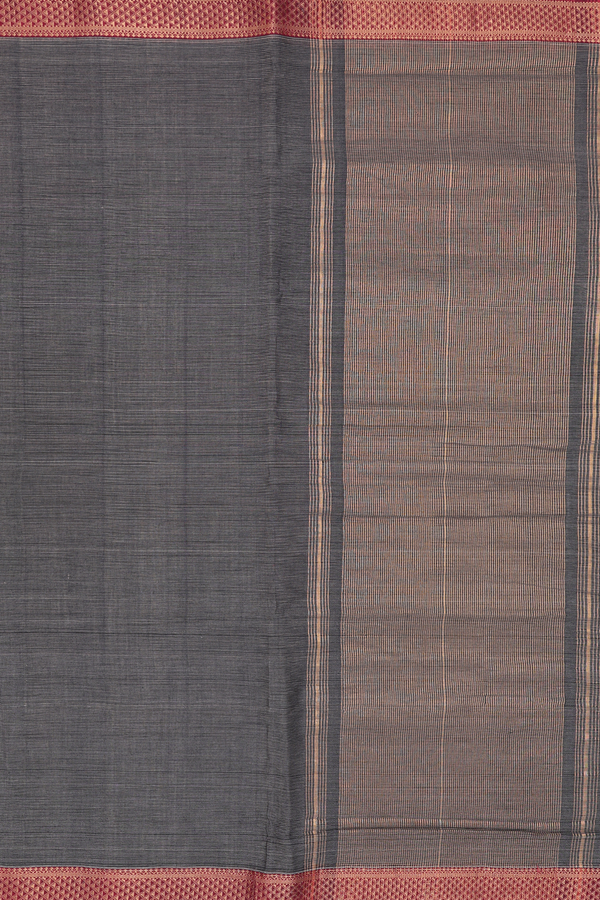 Mangalagiri Cotton Saree In Black With Stripes Design