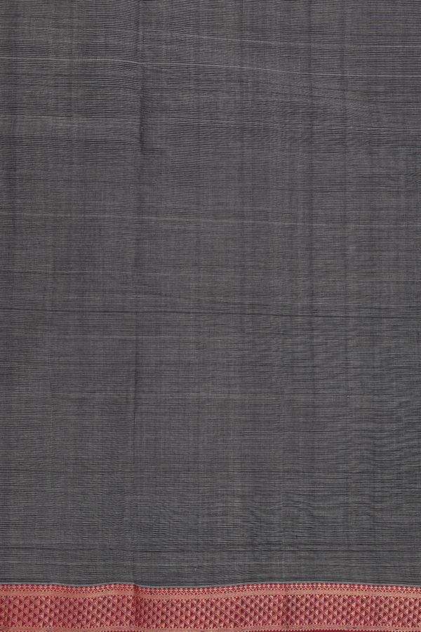Mangalagiri Cotton Saree In Black With Stripes Design