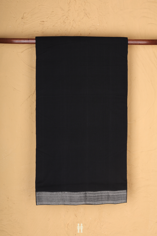 Mangalagiri Cotton Saree In Black With Zari Border