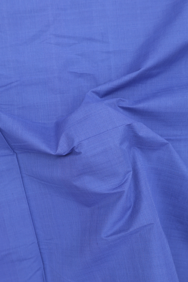 Mangalagiri Cotton Saree In Blue With Contrast Border