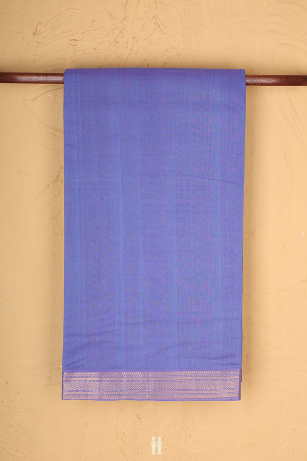 Mangalagiri Cotton Saree In Blue With Zari Border