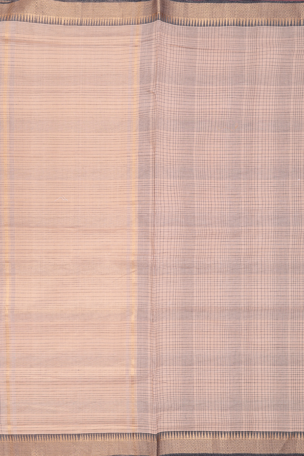 Mangalagiri Cotton Saree In Brown With Checks Design