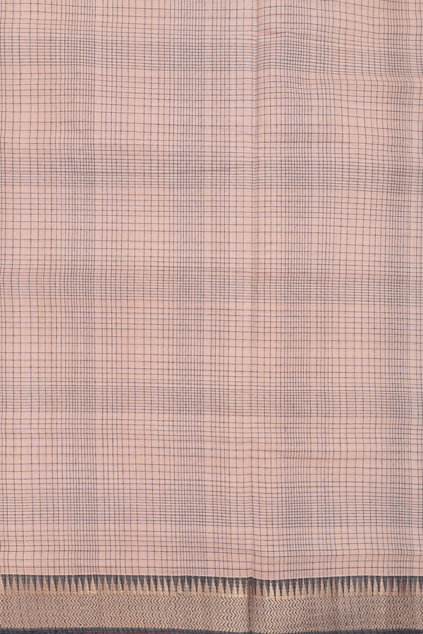 Mangalagiri Cotton Saree In Brown With Checks Design