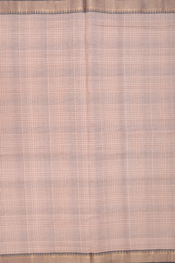 Mangalagiri Cotton Saree In Brown With Checks Design