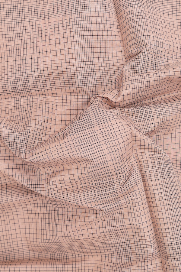 Mangalagiri Cotton Saree In Brown With Checks Design