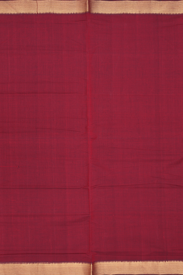 Mangalagiri Cotton Saree In Red With Twill Weave Border
