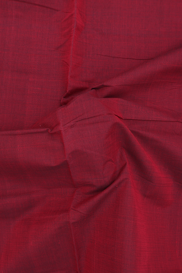 Mangalagiri Cotton Saree In Red With Twill Weave Border