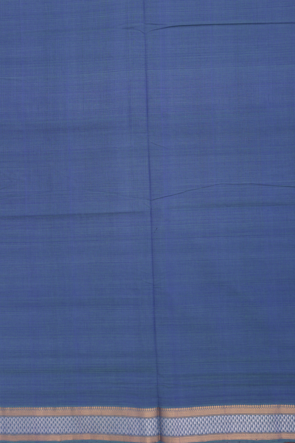 Mangalagiri Cotton Saree In Capri Blue With Zari Border