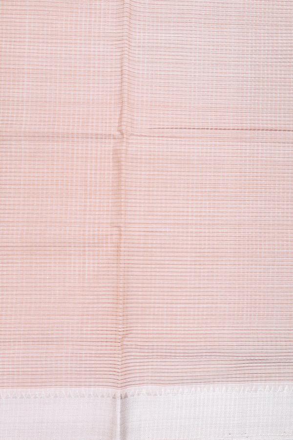 Mangalagiri Cotton Saree In Coffee Cream With Stripes Design