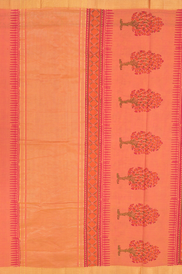 Mangalagiri Cotton Saree In Dual Tone  With Floral Design