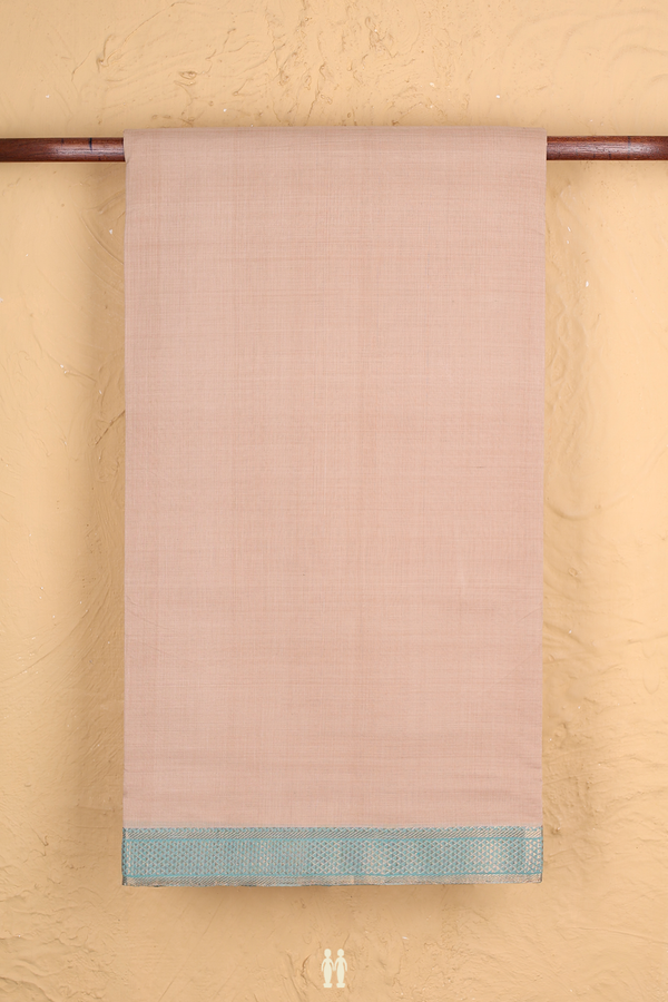 Mangalagiri Cotton Saree In Cream Color With Contrast Border