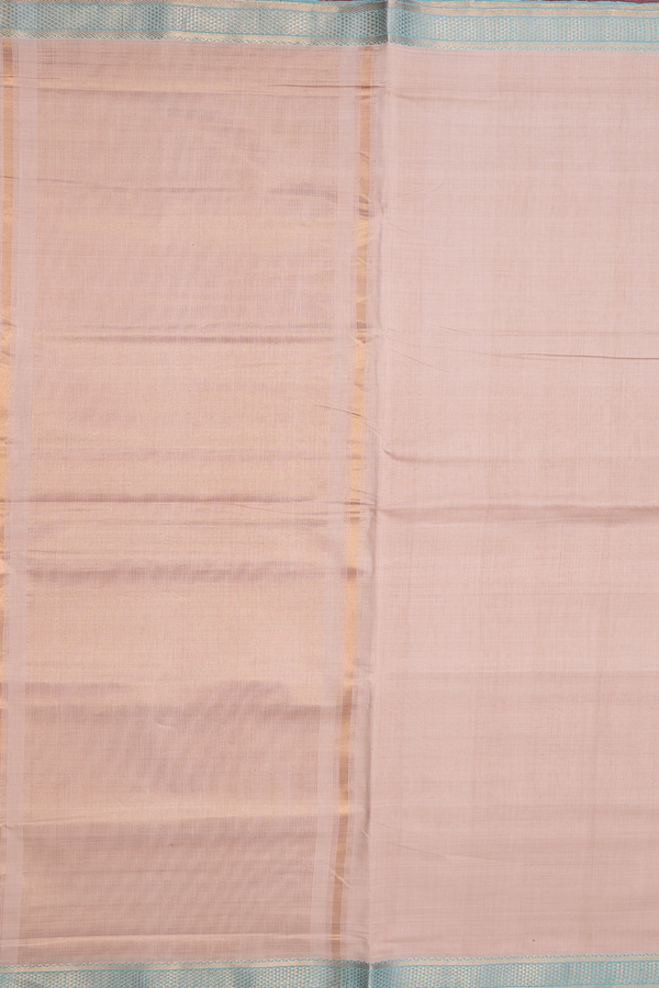 Mangalagiri Cotton Saree In Cream Color With Contrast Border